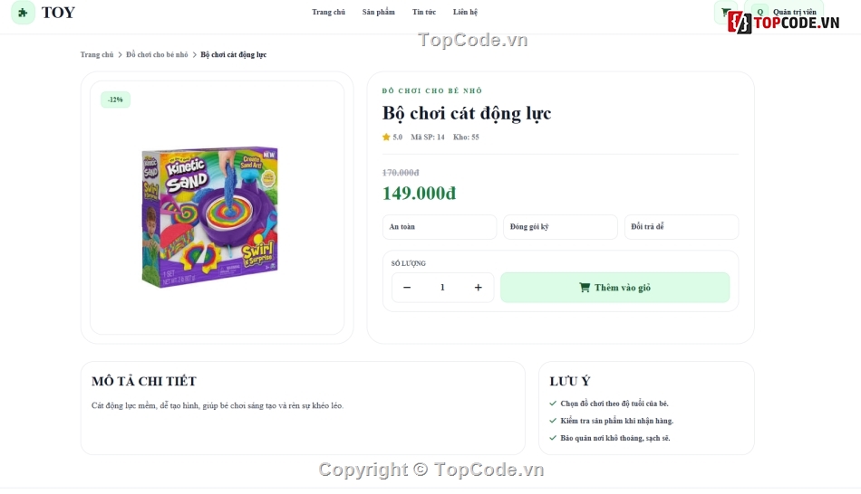 website,đồ chơi trẻ em,đồ án website